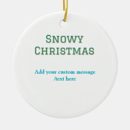 Simple minimal green happy holidays Christmas Keramik Ornament