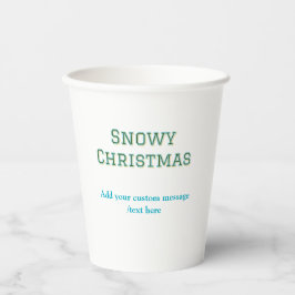 Simple minimal green happy holidays Christmas Pappbecher