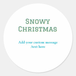 Simple minimal green happy holidays Christmas Runder Aufkleber