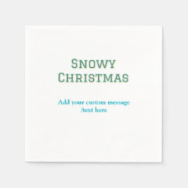 Simple minimal green happy holidays Christmas Serviette