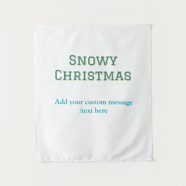 Simple minimal green happy holidays Christmas  Wandteppich (Vorderseite)