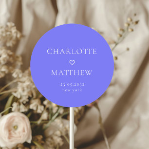Simple, minimal, mariage cardiaque Sticker rond