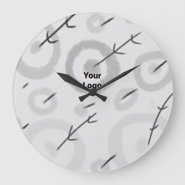 SIMPLE MINIMAL MODERN MONOGRAM ELEGANT STYLE CHIC  GROßE WANDUHR (Vorderseite)