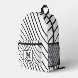 Simple Minimal Monogram black and white Bedruckter Rucksack
