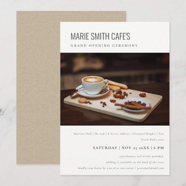 Simple minimal Photo Business Grand Invitation d'o (Devant / Derrière)