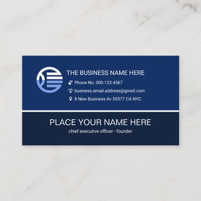 Simple Minimalist Blue Layers Store Owner Visitenkarte (Vorderseite)