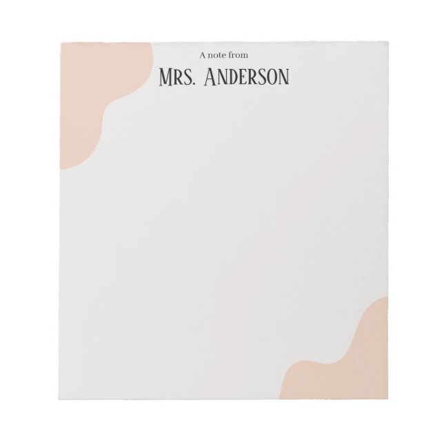 Simple Minimalist Boho Teacher Notepad  Notizblock (Vorderseite)