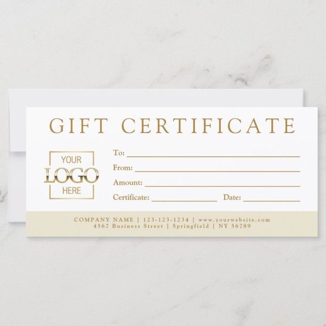 Simple Minimalist Custom Business Gift Certificate (Vorderseite)