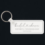Simple Minimalist Elegant Chic Heart Bridal Shower Schlüsselanhänger<br><div class="desc">This simple and modern design is composed of sans serif and playful cursive typography with doodle hearts. Perfect for wedding bridal shower party favors.</div>