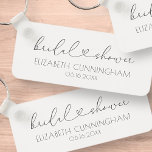 Simple Minimalist Elegant Chic Heart Bridal Shower Schlüsselanhänger<br><div class="desc">This simple and modern design is composed of sans serif and playful cursive typography with doodle hearts. Perfect for wedding bridal shower party favors.</div>