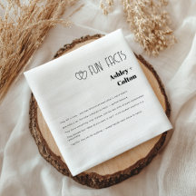 Simple Minimalist Fun Facts Couple Hearts Wedding