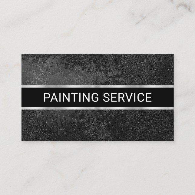 Simple Minimalist Grey Grunge Wall Visitenkarte (Vorderseite)