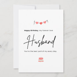 Simple Minimalist Husband Birthday Karte