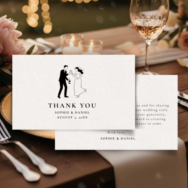 Simple Minimalist Illustrated Dankeskarte (Von Creator hochgeladen)