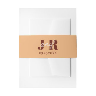 Simple Minimalist Initial Name Sunset Wedding Einladungsbanderole