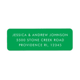 Simple Minimalist Kelly Green Return Address