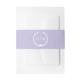 Simple Minimalist Lavender Purple Monogram  Einladungsbanderole