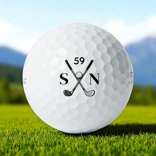Simple Minimalist Modern Monogram Golfball (Von Creator hochgeladen)