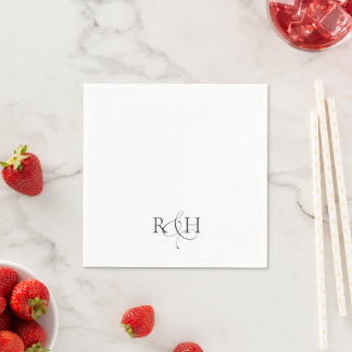 Simple Minimalist Monogram Wedding Serviette