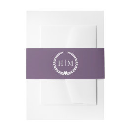 Simple Minimalist Muted Amethyst Purple Monogram  Einladungsbanderole