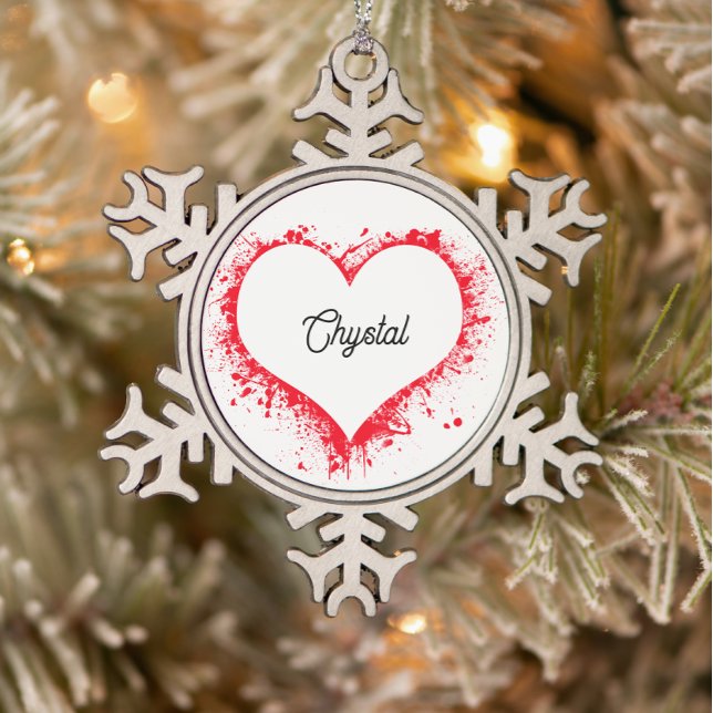 Simple minimalist personalized name schneeflocken Zinn-Ornament (Von Creator hochgeladen)