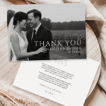 Simple Minimalist Photo Wedding Dankeskarte<br><div class="desc">Celebrate your special day with this simple and minimalist wedding thank you card. Featuring your favorite photo and a clean,  elegant layout,  this design perfectly expresses gratitude with timeless style. The understated typography and white space keep focus on your photo and message,  creating a heartfelt and modern keepsake.</div>