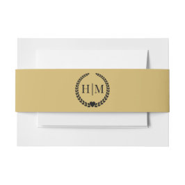 Simple Minimalist Soft Gold Monogram Einladungsbanderole