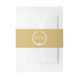 Simple Minimalist Soft Gold Monogram  Einladungsbanderole