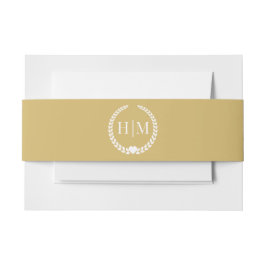 Simple Minimalist Soft Gold Monogram Einladungsbanderole