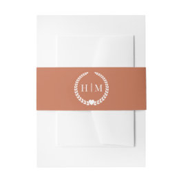 Simple Minimalist Terracotta Clay Monogram  Einladungsbanderole