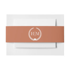 Simple Minimalist Terracotta Clay Monogram Einladungsbanderole