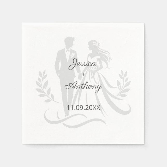 Simple Minimalistc Elegant Custom Name Wedding Serviette (Vorderseite)