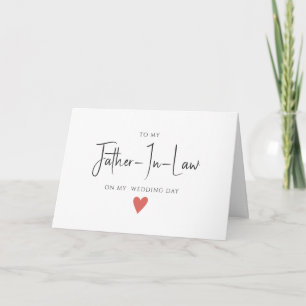 Simple minimaliste à beau-père, carte Mariage