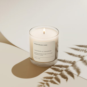 Simple minimaliste bougie soja noir Étiquette blan