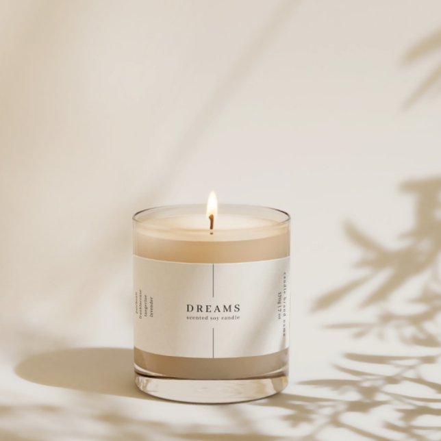 Simple minimaliste bougie soja noir Étiquette blan (Créateur téléchargé)