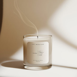 Simple minimaliste bougie soja noir Étiquette blan