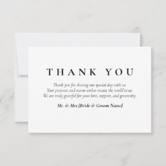 Simple minimaliste Carte de remerciements