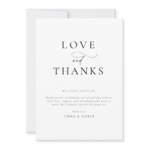 Simple minimaliste Carte de remerciements Mariage 