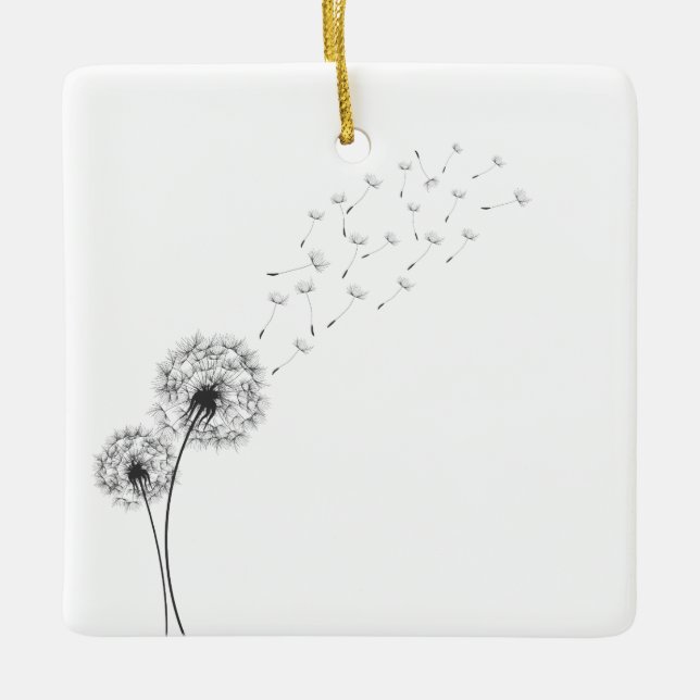 Simple minimaliste Dandelion soufflant | Ornement (Devant)