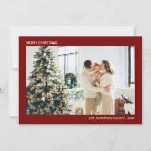 Simple minimaliste Photo Carte de Noël Rouge