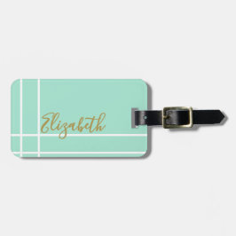 Simple mint green minimalist custom name ladies gepäckanhänger