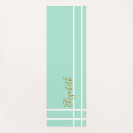 Simple mint green minimalist custom name ladies yogamatte