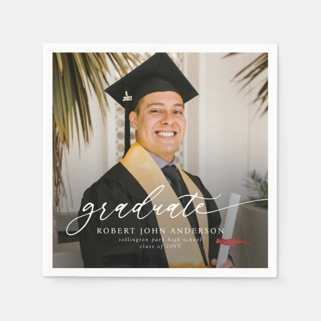 Simple Modern 2026 Photo Graduation Serviette (Vorderseite)