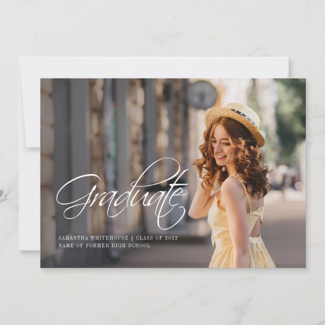 Simple Modern 2 Photo Faire-part de graduation (Devant)