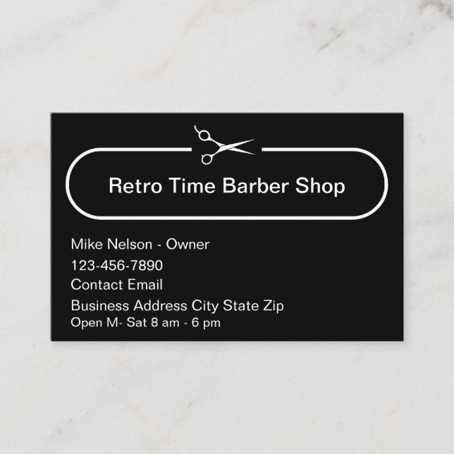 Simple Modern Barber Shop Business Cards  Visitenkarte (Vorderseite)