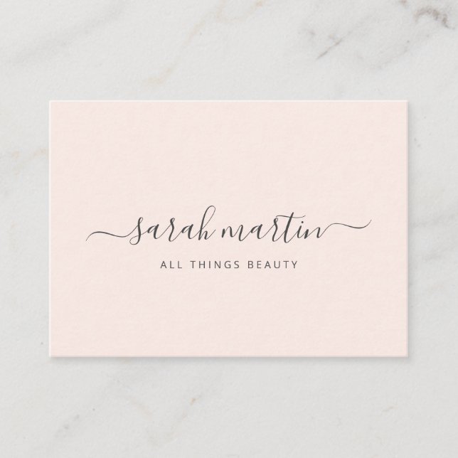 Simple Modern Beauty Salon Blush Pink Elegant Visitenkarte (Vorderseite)