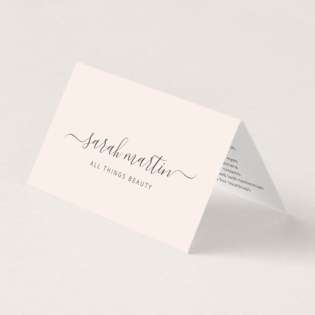 Simple Modern Beauty Salon Blush Pink Elegant Visitenkarten (Vorderseite)