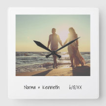 Simple Modern Black and White Newlywed Photo