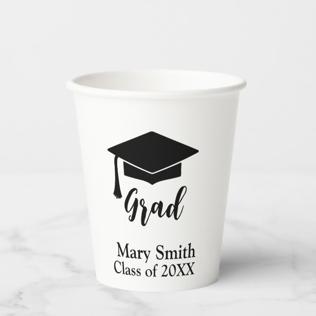 Simple Modern Black and White Party Cup Pappbecher (Vorderseite)