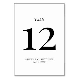 Simple Modern Black and White Wedding Tischnummer
